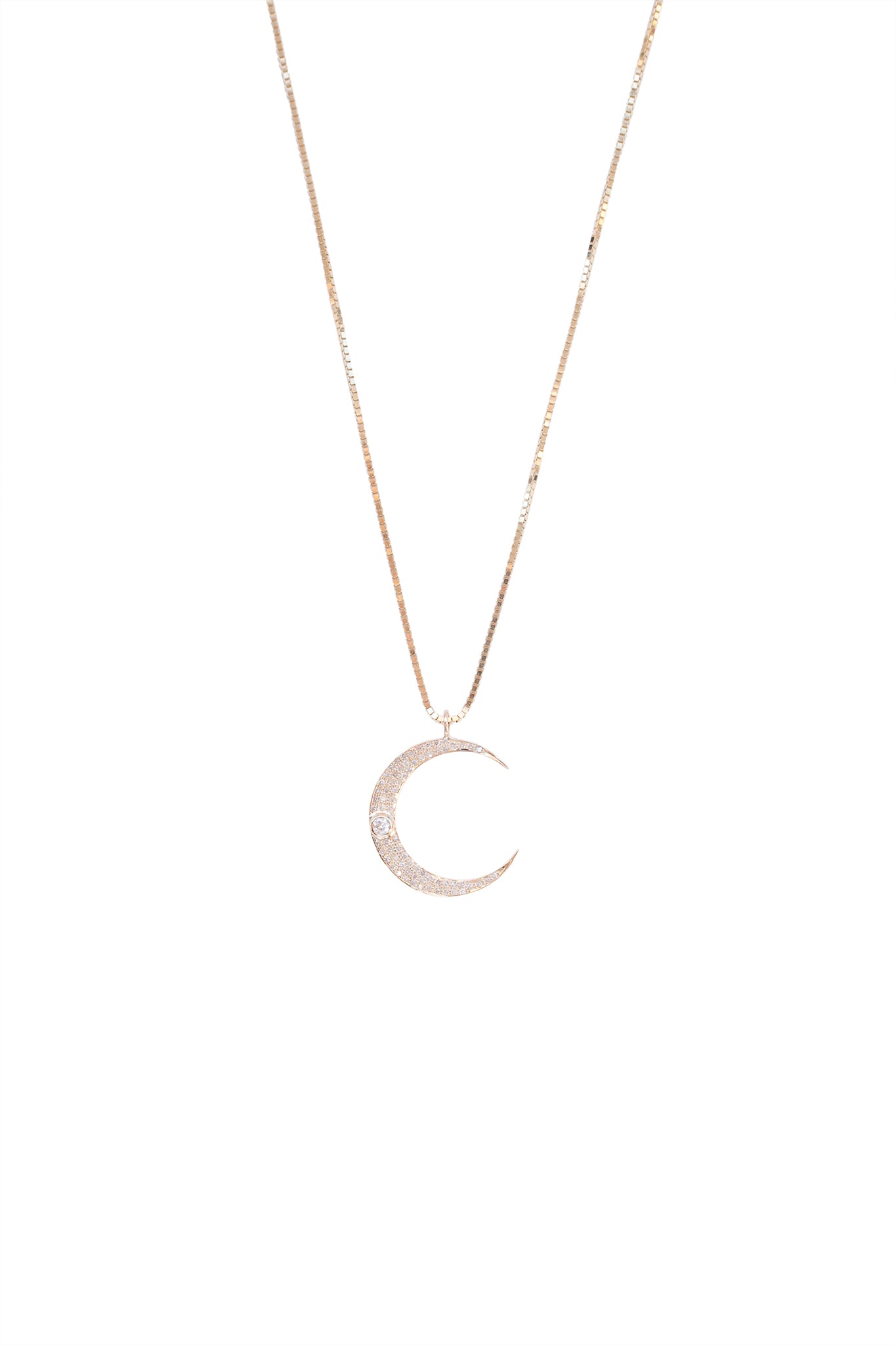 Heather Gardner Crescent Moon Diamond Necklace in Yellow Gold