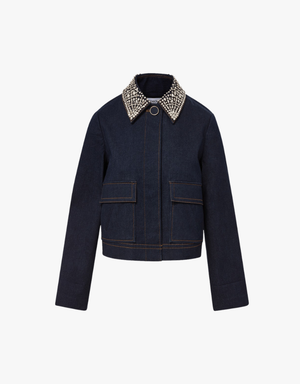 Veronica Beard Embellished Barrington Jacket in Midnight Wash