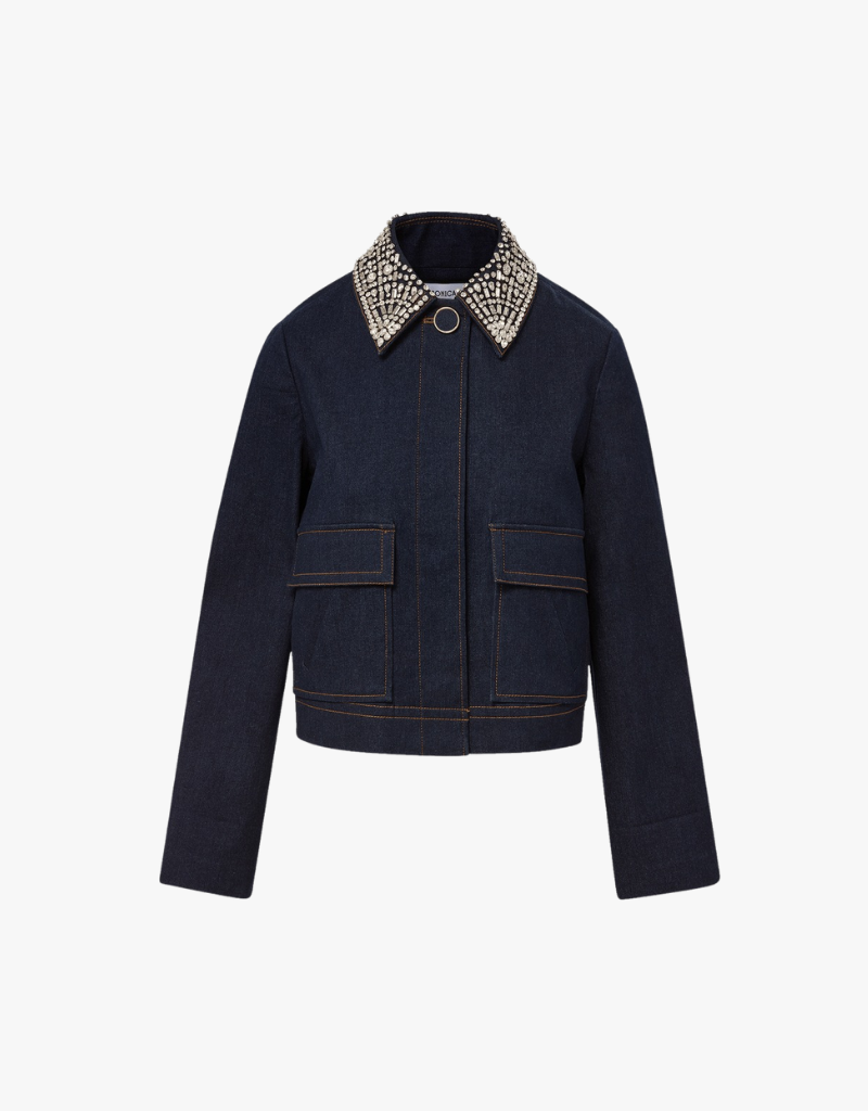 Veronica Beard Embellished Barrington Jacket in Midnight Wash