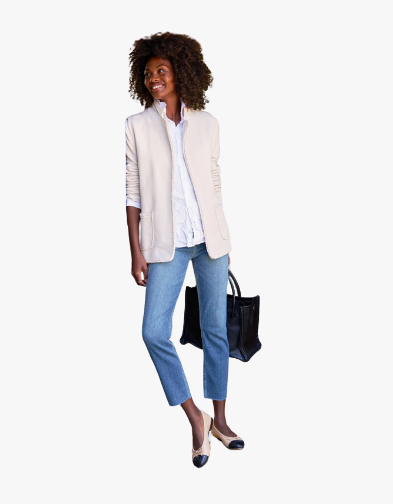 Frank & Eileen Dublin Sweatshirt Blazer in Vintage White