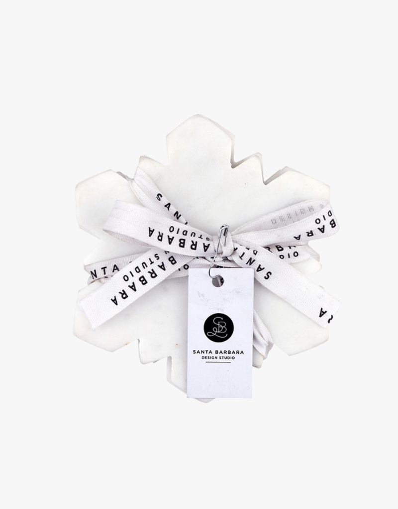 Santa Barbara Design Die-Cut Marble Coasters (Set of 4) in Snowflake