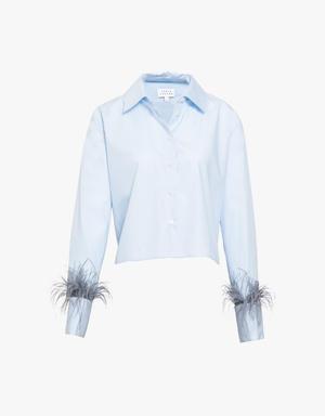 Tanya Taylor Largaux Feather Top in Oxford