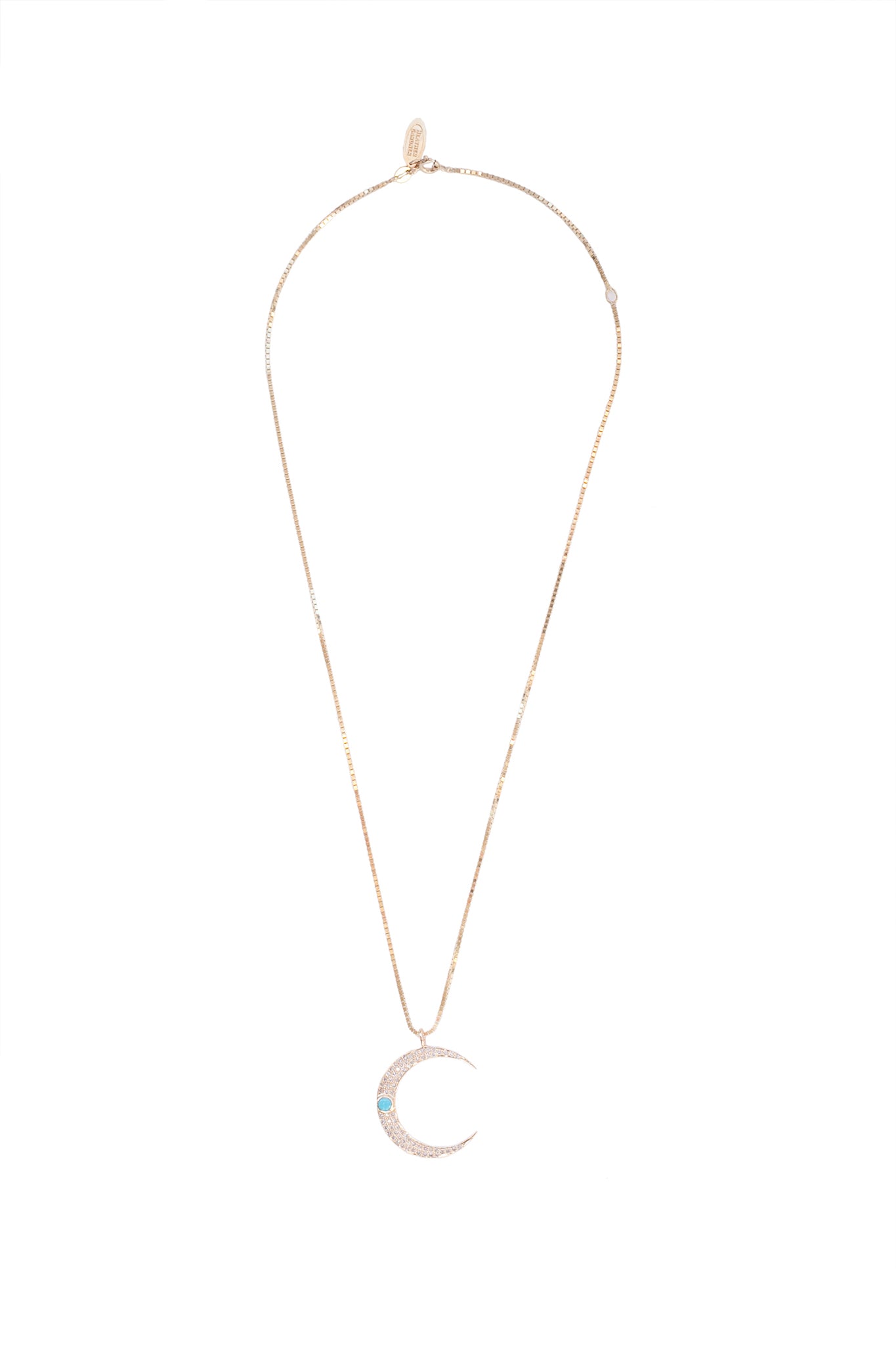 Heather Gardner Crescent Moon Diamond & Gemstone Necklace in Turquoise