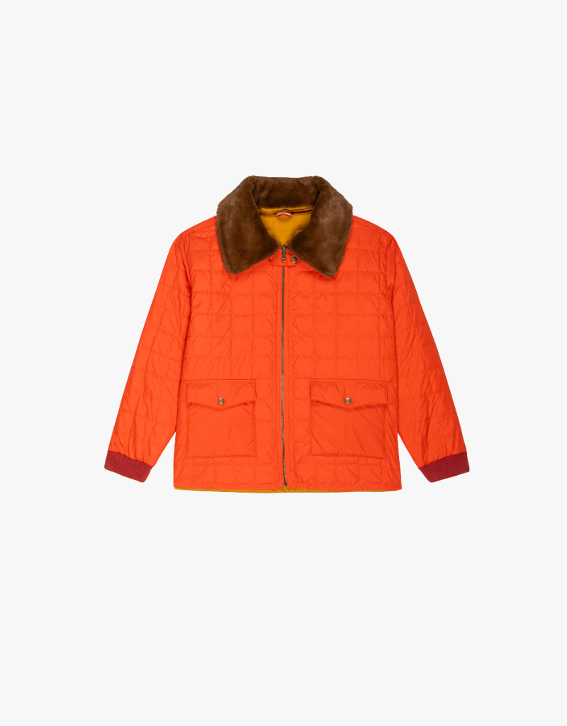The Great The Reversible Down Logger Puffer in Poppy & Amber