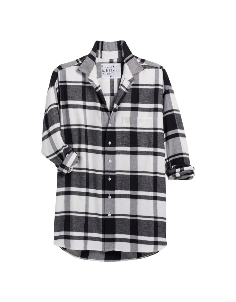 Frank & Eileen Oversized Button-up Shirt in Large Black & White Plaid