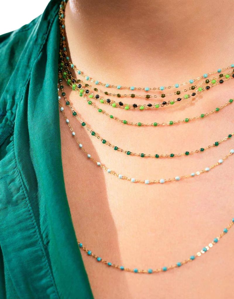 Gigi Clozeau Classic Gigi Necklace 16.5" in Emerald