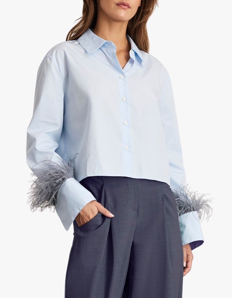 Tanya Taylor Largaux Feather Top in Oxford