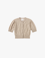 Citizens of Humanity Raina Pointelle Short Sleeve Cardigan in Oatmeal