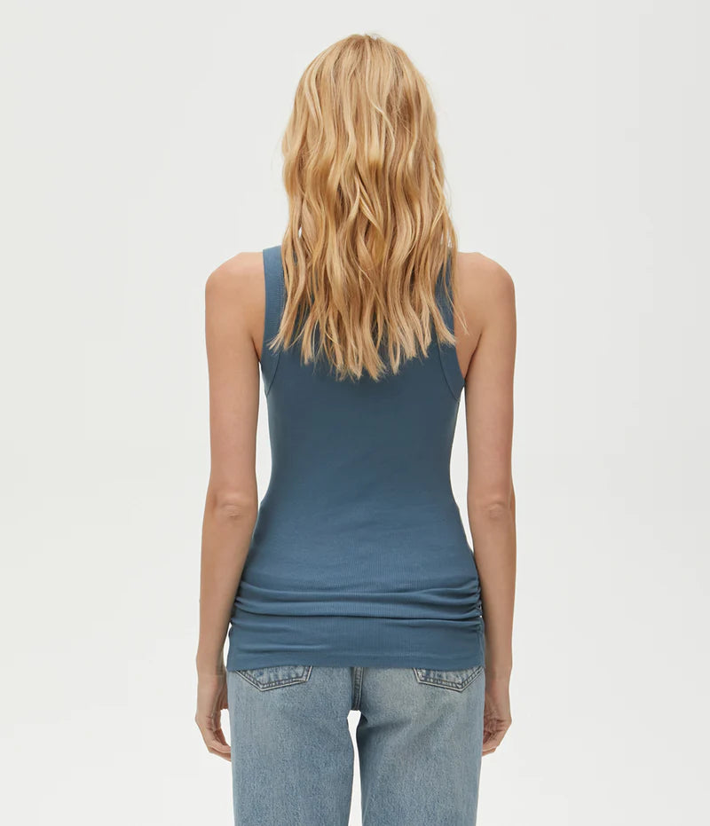 Michael Stars Halley Wide Banding Tank With Ruched Sides
