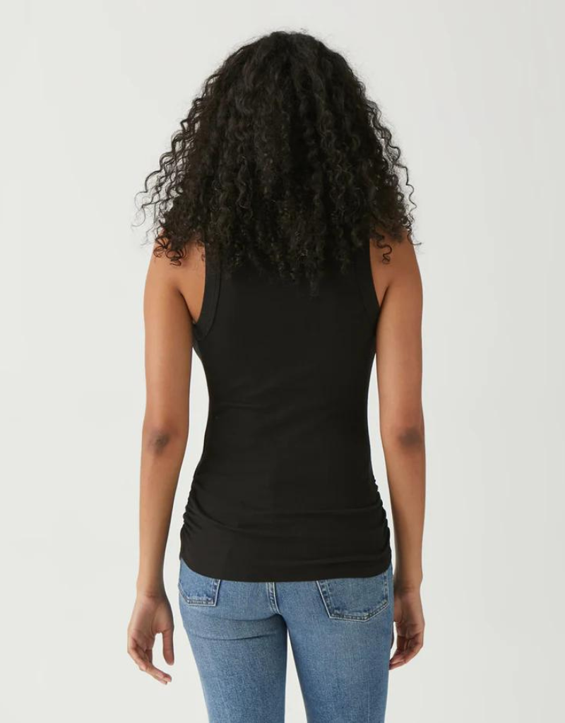 Michael Stars Halley Ruched Side Tank in Black