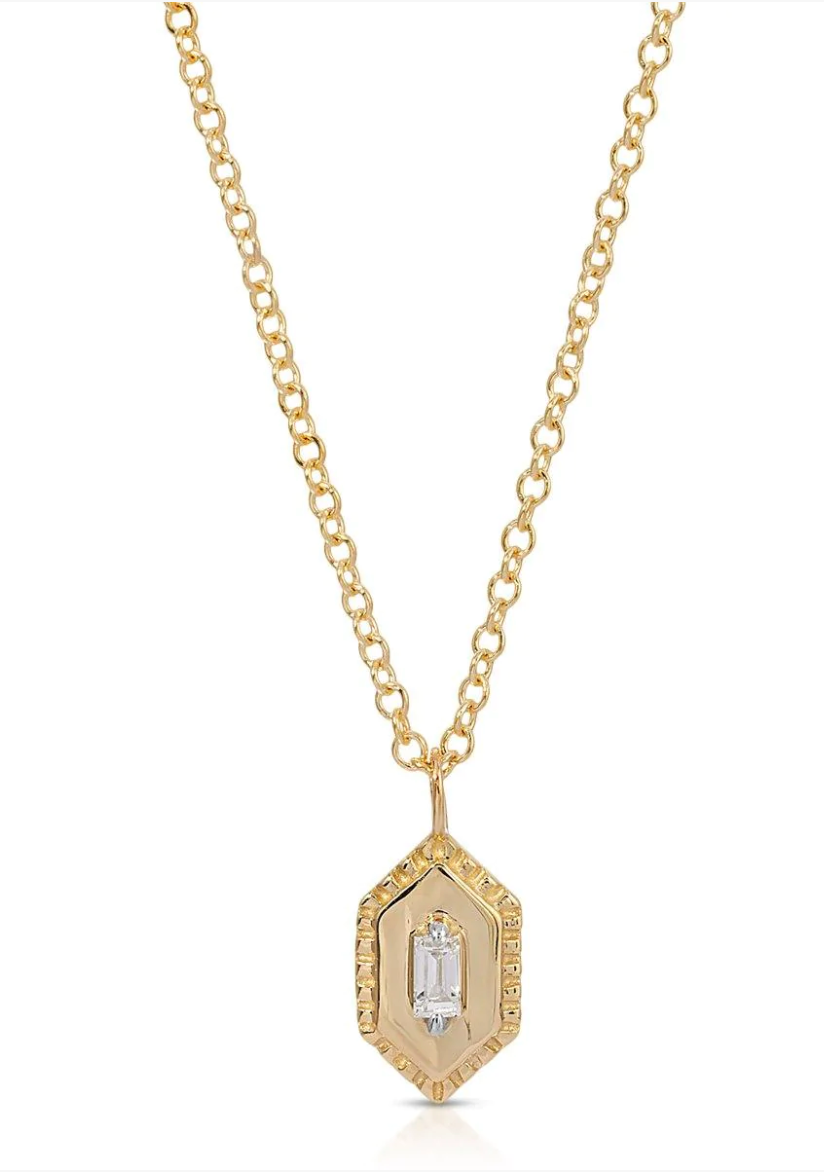 Kannyn January Diamond Baguette Vintage Necklace