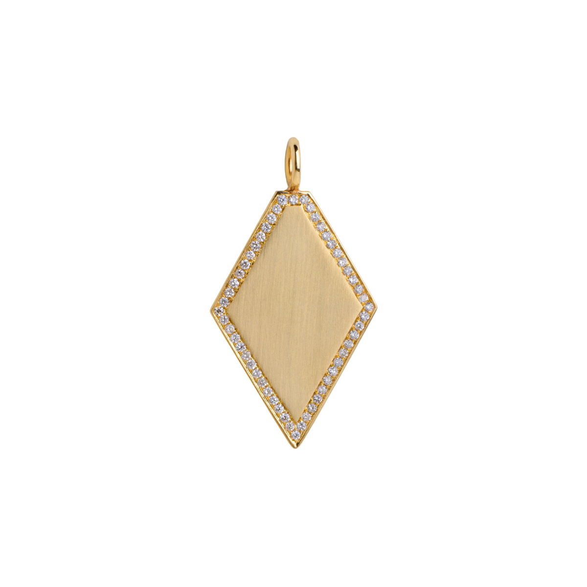 Bridget King Diamond Shaped Pendant in Yellow Gold - Engraving Available