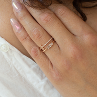 Kannyn January Diamond Cross Ring with Hidden Heart in Rose Gold Product Image